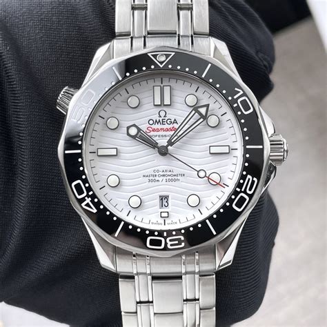 omega seamaster white dial price|omega seamaster white dial chronograph.